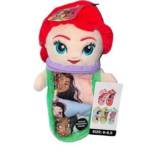 DISNEY PRINCESS 5 PACK SOCKS WITH REUSABLE POUCH